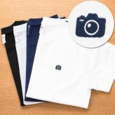 名入れ無料 名前入りTシャツ tシャツ カメラ 厚手 メンズ レディース 半袖 クルーネック ワンポイント刺繍 ユニセックス S M L XL 6.2オンス コットン 綿 ホワイト 白 ブラック 黒 アッシュ ライトグレー ネイビー 紺 母の日 プレゼント【t38】【送料無料】