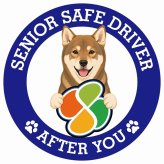 カーサイン 高齢者マーク SENIOR SAFE DRIVER 四国犬 ステッカー シール 直径13cm 肉球 日本製 車