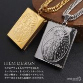ステンレス ロケットネックレス HIPHOP ダブル喜平チェーンネックレス ロケットペンダント マリアネックレス 写真 記念 思い出 50cm 60cm ゴールドネックレス 18KGP シルバー 聖母 6面カット メンズ 男性 金属アレルギー対応