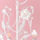 照明 ライト ロココ 調 シャンデリア LED電球付き 6灯 プリンセスホワイトROSE お手軽6灯シャンデリア 引っ掛けシーリング付き 簡単取り付け 天井 おしゃれ 6畳 ダイニング リビング 姫系 ローズ 薔薇 新築祝い 引越し祝い