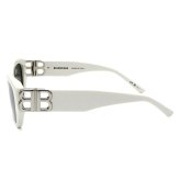 バレンシアガ BALENCIAGA サングラス アジアンフィット UVカット アイウェア スクエア BB0311SK-003 メンズ レディース ユニセックス ホワイト+グレー 海外正規品