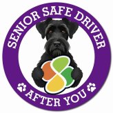 カーサイン 高齢者マーク SENIOR SAFE DRIVER ジャイアントシュナウザー マグネット 強力 直径13cm 肉球 日本製 車 ステッカー