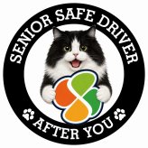 カーサイン 高齢者マーク SENIOR SAFE DRIVER キムリック ステッカー シール 直径13cm 肉球 日本製 車
