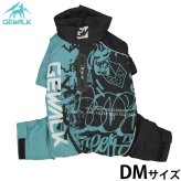 ジウォーク GEWALK タイポグラフィ ドリズル サーマル オーバーオール 犬服 DM ターコイズ