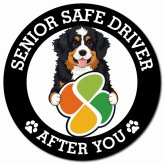 カーサイン 高齢者マーク SENIOR SAFE DRIVER バーニードゥードル マグネット 強力 直径13cm 肉球 日本製 車 ステッカー
