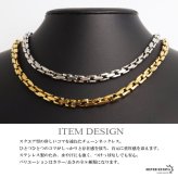 ステンレス 珍しい形状 チェーンネックレス メンズネックレス ゴールド シルバー スクエア シンプル 重厚感 存在感 メタル 男性 金属アレルギー対応