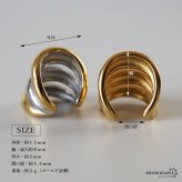 ステンレス ぷっくり 3連イヤーカフ メタルイヤーカフ シンプル ライン 重ね付け風 ゴールド 18KGP ミックス 片耳1点 可愛い プチプラ 耳の穴不要 痛くない レディース 女性 金属アレルギー対応フェイクピアス ノンホール イヤリング