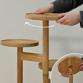 サイドテーブル ステップトレイテーブル チーク 無垢材 フラワースタンド 木製 観葉植物 テーブル トレイ 収納 天然素材 3段 スリム 和モダン アジアン ナチュラル カントリー 玄関 リビング 組立 シンプルな暮らし 普遍的 家具 ディスプレイ 3枚