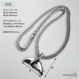 ステンレス ホエールテールネックレス ハワイアンネックレス ダブル喜平ネックレス 6面カット 50cm 60cm シルバー ドルフィンテール いるか クジラ 中折れ式 メンズ 男性 金属アレルギー対応 ペンダント