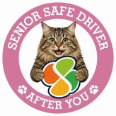 カーサイン 高齢者マーク SENIOR SAFE DRIVER クリリアンボブテイル ステッカー シール 直径13cm 肉球 日本製 車