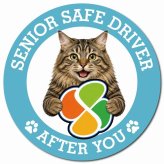 カーサイン 高齢者マーク SENIOR SAFE DRIVER クリリアンボブテイル マグネット 強力 直径13cm 肉球 日本製 車 ステッカー