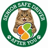 カーサイン 高齢者マーク SENIOR SAFE DRIVER サイベリアン ステッカー シール 直径13cm 肉球 日本製 車
