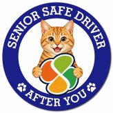 カーサイン 高齢者マーク SENIOR SAFE DRIVER 茶トラ マグネット 強力 直径13cm 肉球 日本製 車 ステッカー