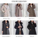 ダウンコート レディース セミ ロング 自宅で洗える メルファージュ ダウン90% フォックス ファー フード付き ダウン コート ロングコート 【着丈約100CM】 (d3415)