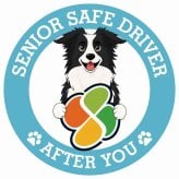カーサイン 高齢者マーク SENIOR SAFE DRIVER ボーダーコリー ステッカー シール 直径13cm 肉球 日本製 車