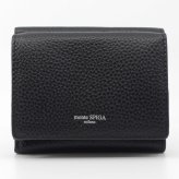 モンテスピガ　monte SPIGA　コンパクト財布　MOSMSP301BK　ブラック　黒　シュリンクレザー　牛革　三つ折り財布　トライフォード ウォレット