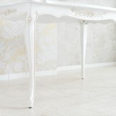おしゃれ 輸入家具 ロココ 調 テーブル 白 4人掛け 長方形 アンティーク フィレンツェ リッカルディ 130ダイニングテーブル ヨーロピアン かわいい 猫脚 白家具 姫系 新生活