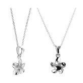 ゴールド ネックレス ハワイアンジュエリー ネックレス ホワイトゴールド ネックレス プルメリア 14K K14ホワイトゴールド ダイヤモンド ジルコニア K10 10Kあずきチェーン太0.7mm ギフトラッピング可能 彼女 妻 女性 レディース プレゼント ハロウィン 【品番：CG-GP109W】