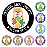 カーサイン 高齢者マーク SENIOR SAFE DRIVER 秋田犬 マグネット 強力 直径13cm 肉球 日本製 車 ステッカー