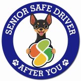 カーサイン 高齢者マーク SENIOR SAFE DRIVER ミニチュアピンシャー マグネット 強力 直径13cm 肉球 日本製 車 ステッカー