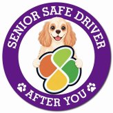 カーサイン 高齢者マーク SENIOR SAFE DRIVER アメリカンコッカースパニエル マグネット 強力 直径13cm 肉球 日本製 車 ステッカー