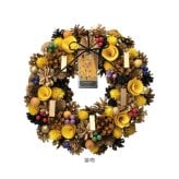 ナチュラルリースL 通販 フラワーリース ドライフラワー プリザーブドフラワー 造花リース 玄関ドア飾り 壁掛けインテリア フラワーギフト 母の日プレゼント 新築祝いギフト 結婚祝い贈り物 オールシーズン おしゃれ可愛い 北欧風雑貨 ボックス入り 敬老の日ギフト