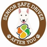 カーサイン 高齢者マーク SENIOR SAFE DRIVER ブルテリア ステッカー シール 直径13cm 肉球 日本製 車