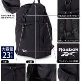 Reebok リーボック ナイロンリュック 約23L a4 軽量 軽い リュックサック  レディース メンズ ユニセックス 通学 学生 高校生 通勤 大人 カラビナ付き デイパック  ワンポイントロゴ シンプル アウトドア スポーツリュック ブランド 旅行 2026 karlas