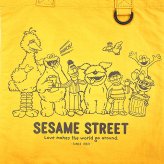 セサミストリート ミニフラットトートバッグ イエロー ランチ