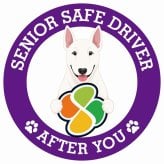 カーサイン 高齢者マーク SENIOR SAFE DRIVER ブルテリア ステッカー シール 直径13cm 肉球 日本製 車