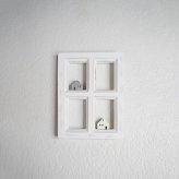 Window frame photo2L[木製フレーム ディスプレイ 窓枠 デザイン オーナメント 木枠 インテリア ウォールデコレーション 壁掛け 額縁 シャビーシック ナチュラル雑貨 白 おしゃれ ドライフラワー 写真立て]