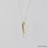 le lien lutin ゴールド シルバー ネックレス シンプル 可愛い 棒 バー プチ つけっぱなし お洒落 レディース 18金 K18 地金 ダブル ペンダント ジュエリー アクセサリー プレゼント ギフト 記念日