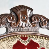 テーブル イタリア 家具 ヨーロピアン ヴェローナクラシック ダイニング3点セット: 幅90cm+チェア-金華山2脚 猫脚 金華山織り ヨーロッパ家具 クラシック 輸入家具 アンティーク風 イタリア製 ブラウ