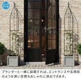 ガーデン エクステリア アイアンハーフアーチ（オベリスクキット） IF-N0035 アイアン オベリスク アーチ パーゴラ 大型 高さ209cm フェンス 多機能 誘引 バラ 庭 おしゃれ