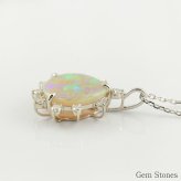 オパール ネックレス 1.205ct ダイヤモンド プラチナ Pt900 ペンダント シンプル エレガント 上品 レディース 宝石 ダイヤ 一粒 一石 ジュエリー 10月 誕生石 プレゼント