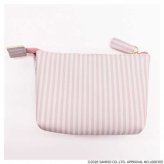 ハローキティ ミニダブルポーチ クリア ポーチ 小物入れ 化粧ポーチ サンリオ キャラクター グッズ キラキラ ラメ ストライプ かわいい おしゃれ コスメポーチ マルチポーチ サンリオ正規ライセンス品