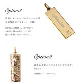 金属アレルギー対応 ペアネックレス ハワイアンジュエリー 刻印無料 誕生石 純チタン ゴールドカラー バレルプレート LLサイズ チェーン別売り イオンプレーティング メンズ レディース プレゼント ハロウィン 【品番：CG-TIP413-RYP】
