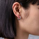 ライオンハート ツイスト テクスチャー フープピアス サージカルステンレス シルバー ライトブラック 黒 金属アレルギー対応 片耳用 1点売り メンズ ブランド