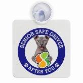 カーサイン 高齢者マーク SENIOR SAFE DRIVER ユークレニアンレフコイ 車内用 吸盤タイプ 収れん火災防止タイプ 肉球 日本製 車 ステッカー