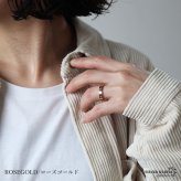 ステンレス メタルリング ストーンリング つやつや 平打ちリング ゴールド シルバー ピンク 指輪 プチプラ 高見え 大人 可愛い きらきら レディース 女性 金属アレルギー対応