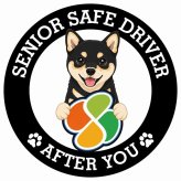 カーサイン 高齢者マーク SENIOR SAFE DRIVER 黒豆柴 ステッカー シール 直径13cm 肉球 日本製 車