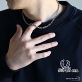 シルバー925 唐草模様 アラベスク ペーパーチェーン 幅4mm シルバー ネックレスチェーン 重厚 フックタイプ シルバーネックレス メンズ 男性 金属アレルギー対応