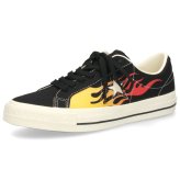 コンバース スニーカー メンズ ワンスター エイジド キャンバス IGNT 33703370 CONVERSE ONE STAR AGED CANVAS IGNT ファイヤーパターン 炎柄 ローカット ブラック 黒 レトロ