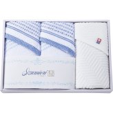 【直送】いずみ織 フェイスタオル３枚セット [26-7517-034] SAL-302 今治タオル 泉州タオル コラボ 国産 日本製 タオルセット ギフト 贈り物 プレゼント 出産祝い 内祝い 快気祝い 新築祝い 引き出物 お返し