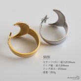 ステンレス 三日月と星のリング 2カラー 18KGP ゴールド gold シルバー 大ぶり オープンリング フリーサイズ レディース 女性 指輪 金属アレルギー対応