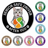 カーサイン 高齢者マーク SENIOR SAFE DRIVER サバトラ マグネット 強力 直径13cm 肉球 日本製 車 ステッカー
