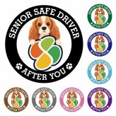 カーサイン 高齢者マーク SENIOR SAFE DRIVER イングリッシュコッカースパニエル ステッカー シール 直径13cm 肉球 日本製 車