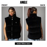 FUBU フブ 中綿ベスト メンズ フェイクファー パファー ダブルジップ エコダウン アウター ストリート あったか 防寒 保温 ヒップホップ ダンス オーバーサイズ ビッグシルエット 秋冬 M L XL XXL 大きいサイズ レディース fam-62306 2026FW karlas