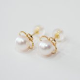 ［pearl620］6mm - 6.5mm ホワイトピンク クローバー ピアス あこや真珠