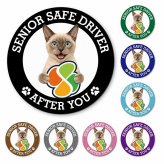 カーサイン 高齢者マーク SENIOR SAFE DRIVER トンキニーズ マグネット 強力 直径13cm 肉球 日本製 車 ステッカー